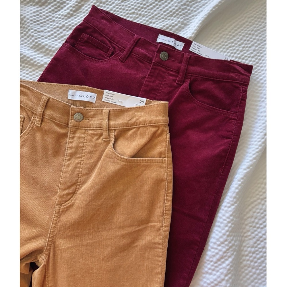 LOFT High Rise Skinny Stretch Corduroy Pants